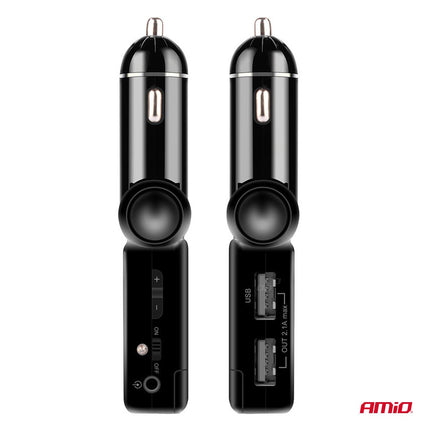 AMiO Car FM Transmitter - 2xUSB - A - 12V/24V - Bluetooth - Handsfree Bellen - Compact en Vouwbaar AMiO 6