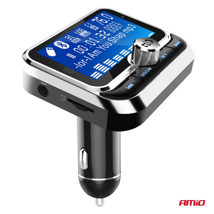 AMiO Car FM Transmitter with Remote 2×USB - A 12V 24V – Bluetooth, Hands - Free Bellen en Multifunctioneel AMiO 6