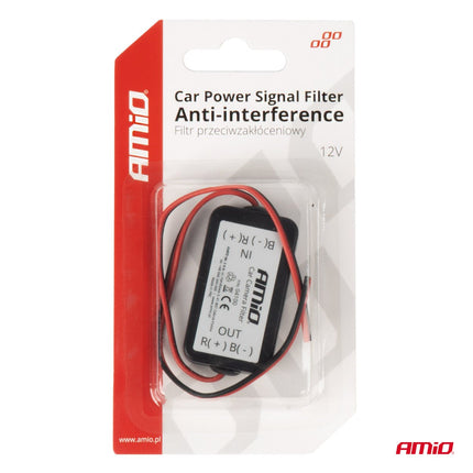 AMIO Car Power Signaal Filter 12V - Anti Interferentie Stroomfilter Auto Elektronica - VCTparts.nl