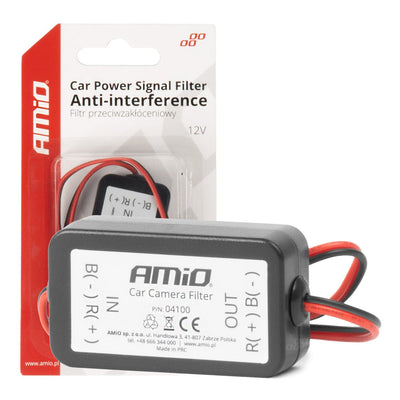 AMIO Car Power Signaal Filter 12V - Anti Interferentie Stroomfilter Auto Elektronica