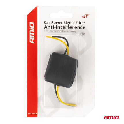 AMIO Car Power Signaal Filter 12V met Glaszekering - Anti Interferentie Auto Radio Stroomfilter - VCTparts.nl
