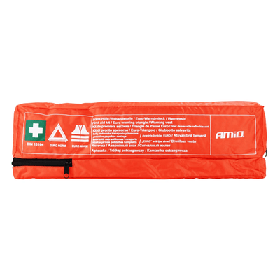 AMiO Combi Plus set EHBO Kit en DIN13164 Veiligheidsvest en Driehoek met Waterdichte Verpakking Rood