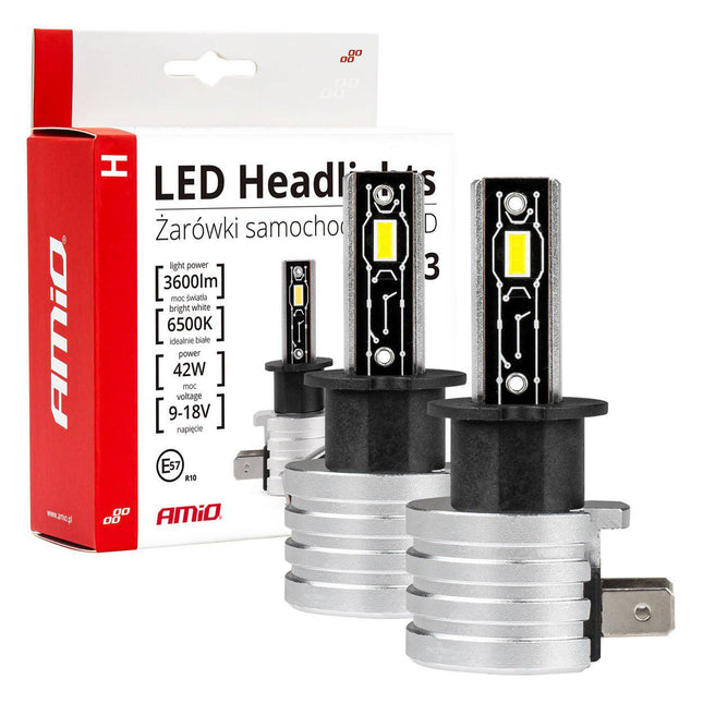 AMiO LED Koplampen H-mini-serie H3 Dimlichten Wit - VCTparts.nl