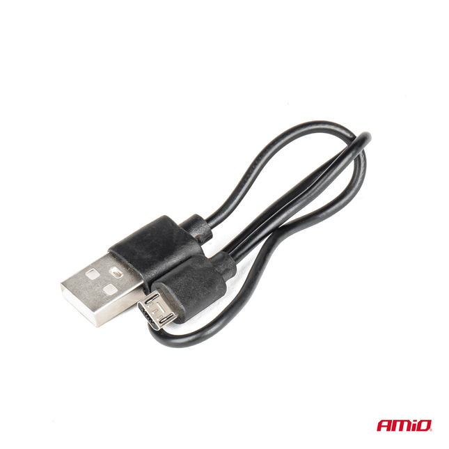 AMiO LED Zoeklicht Handlamp met Geïntegreerde Oplaadbare Batterij 300LM Zwart-Rood - VCTparts.nl