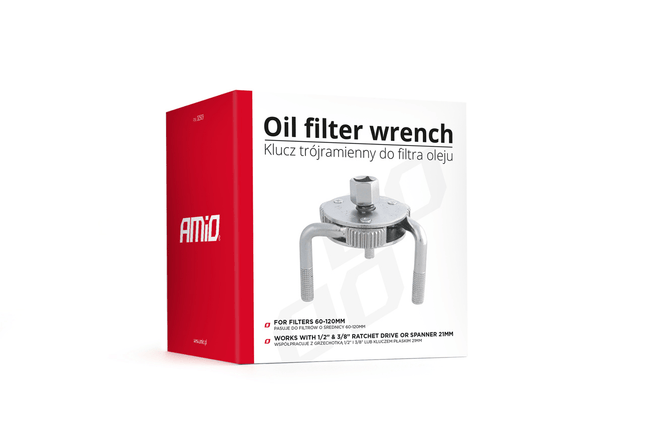 AMiO Oliefilter Sleutel - Demontage sleutel oliefilter - 3-Klauw - 60mm tot 120mm - VCTparts.nl