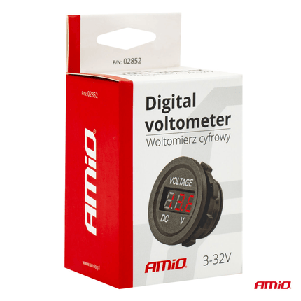 AMiO AMiO Digitale Voltmeter Inbouwdoos 3 - 32V Universeel AMiO 2
