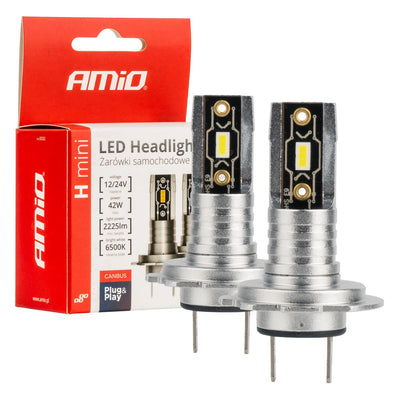 AMiO Dimlicht LED H7 Mini 6500k Wit (set)  [Witte koplampen - Witte Dimlichten]