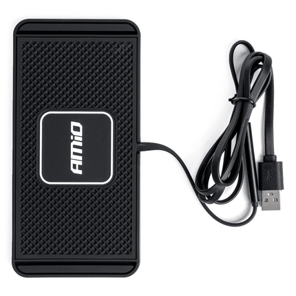 AMiO AMiO Draadloze Auto Snellader 15W (QC) Inductieve Lader met USB - A Aansluiting Zwart AMiO 1