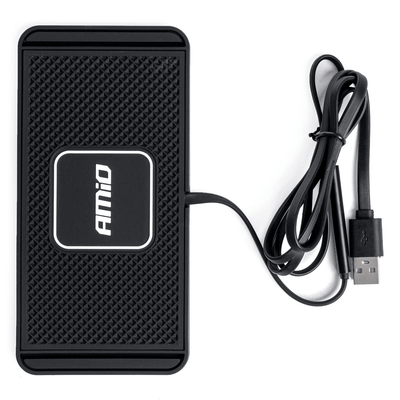 AMiO Draadloze Auto Snellader 15W (QC) Inductieve Lader met USB-A Aansluiting Zwart