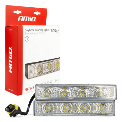 AMiO DRL 540 PRO Dagrijverlichting 125mm - Compacte LED Set met Hoge Lichtopbrengst 12V en 24V