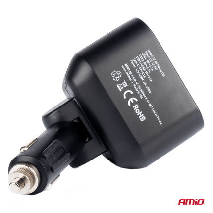 AMiO AMiO Autolader Splitter 2x 12V + 2x USB - A USB - C 200W – Met Voltmeter voor Auto, Camper en Vrachtwagen AMiO 5
