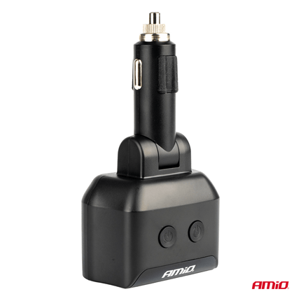 AMiO AMiO Autolader Splitter 2x 12V + 2x USB - A USB - C 200W – Met Voltmeter voor Auto, Camper en Vrachtwagen AMiO 3