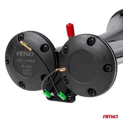 AMiO AMiO Dubbele Trompet Treinhoorn / Luchthoorn 12 - 24V 115dB - Trein hoorn Claxon (Excl. Compressor) Zilver AMiO 4