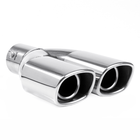 AMiO AMiO Dubbele Uitlaat Chrome Recht 42 - 62mm Kopstuk / Eindstuk Vierkant [Uitlaat Sierstuk - Uitlaat Tuning - Uitlaat Koppelstuk] AMiO 1