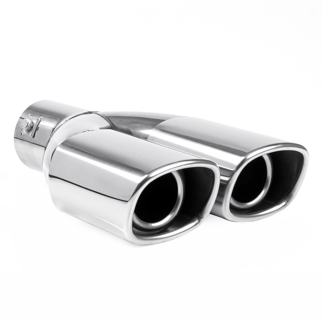 AMiO AMiO Dubbele Uitlaat Chrome Recht 42 - 62mm Kopstuk / Eindstuk Vierkant [Uitlaat Sierstuk - Uitlaat Tuning - Uitlaat Koppelstuk] AMiO 1