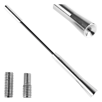 AMiO FM/AM Auto Antenne Mini Universeel 5/6mm Adapter Zilver (20 cm)