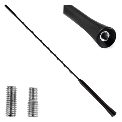 AMiO FM/AM Auto Antenne Mini Universeel met 5/6mm Adapter Zwart (41 cm)