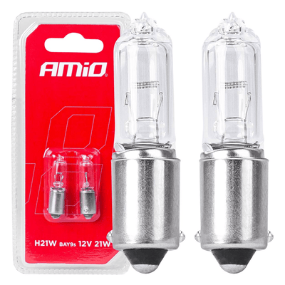 AMiO H21W Wit Halogeen Verlichting 21W BAY9S (set) [Kentekenverlichting - Interieurverlichting]