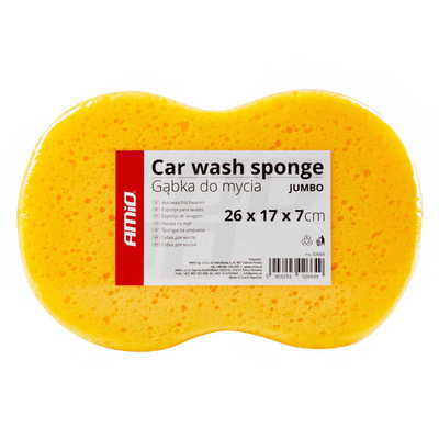 AMiO Hoogwaardige Auto Was Spons met Zeespons Structuur Oranje