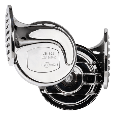 AMIO Hoorn Harde Toeter/Claxon Chrome Set - Krachtige 12V Fanfare Claxon met Dubbele Toon