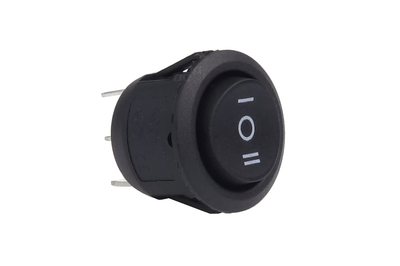 AMiO Inbouw Schakelaar 12/230V Drukknop - Aan/Uit/Aan (3 standen) Zwart