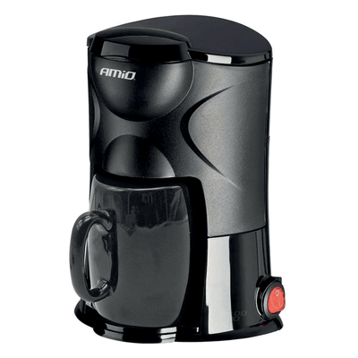 AMiO Koffiezetapparaat Auto Koffiezetter met Mok (12v/170w) Zwart met Autostekker Sigarettenaanstekerplug