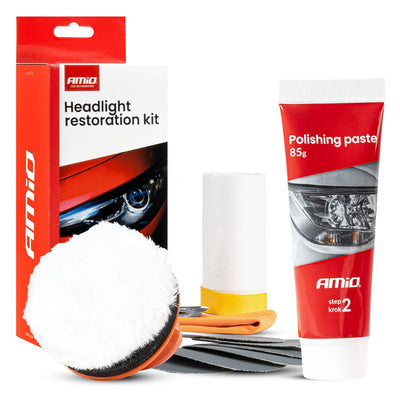 AMiO Koplamp Herstelset Polijstkit - Helder Zicht en Koplamp Restauratie voor nieuwe Glans