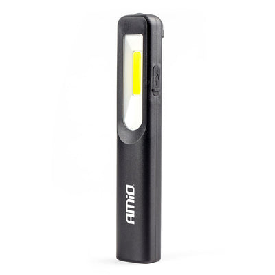 AMiO Krachtige LED COB Looplamp met Magnetische Bevestiging en USB-Oplaadfunctie Zwart