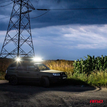 AMiO Krachtige LED Werklamp AWL28 140LED 520x74 420W COMBO 9 - 36V Verstraler Spot Robuust Offroad - VCTparts.nl