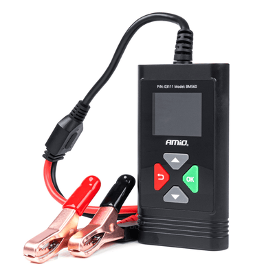 AMiO Krachtige Professionele Digitale Accutester (2-220Ah) met Uitgebreide Functionaliteiten (6/12V)Zwart