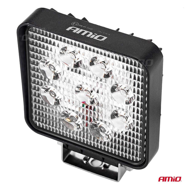 AMiO Krachtige Werklamp AWL03 9 LED FLOOD 9 - 60V Verstraler Spot Robuust Offroad - VCTparts.nl