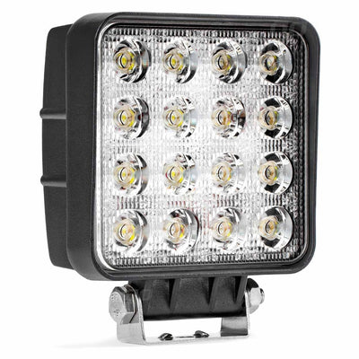 AMiO Krachtige Werklamp AWL05 EMC 108x108 48W PLAT 9-60V Verstraler Spot Robuust Offroad