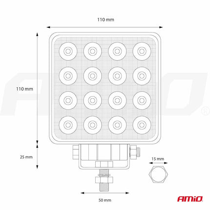 AMiO AMiO Krachtige Werklamp AWL10 16LED FLOOD 9 - 36V Verstraler Spot Robuust Offroad AMiO 8