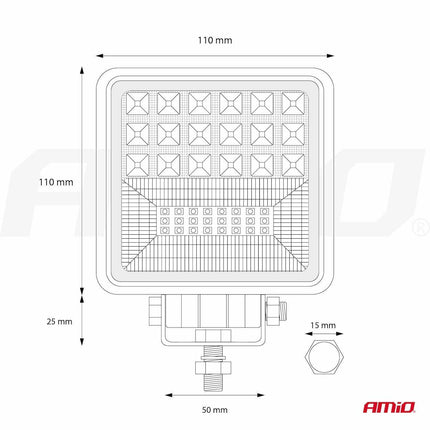 AMiO AMiO Krachtige Werklamp AWL12 42 LED COMBO (2 standen) 9 - 36V Verstraler Spot Robuust Offroad 2 stuks (set) Combideal 4