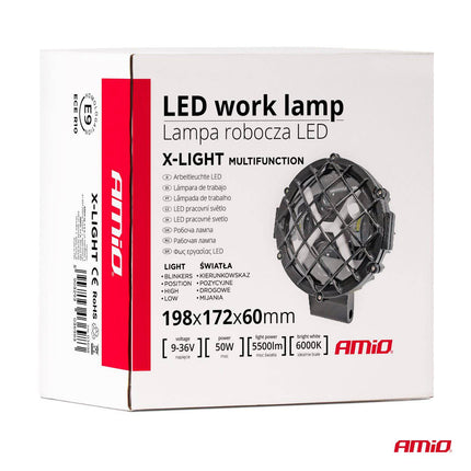 AMiO Krachtige Werklamp Multifunctioneel 9 - 36V 50W AMIO - 03698 Verstraler Spot Robuust Offroad - VCTparts.nl