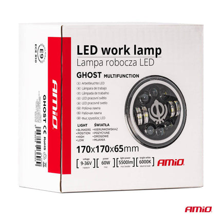 AMiO AMiO GHOST Spirit LED Werklamp 60W Rond - Multifunctionele Verstraler 12V 24V 9 - 36V AMiO 4