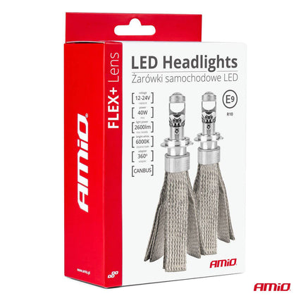 AMiO AMiO LED Autolampen FLEX+ serie H4 lens 12V 24V 6000K Canbus Dimlichten Wit AMiO 4