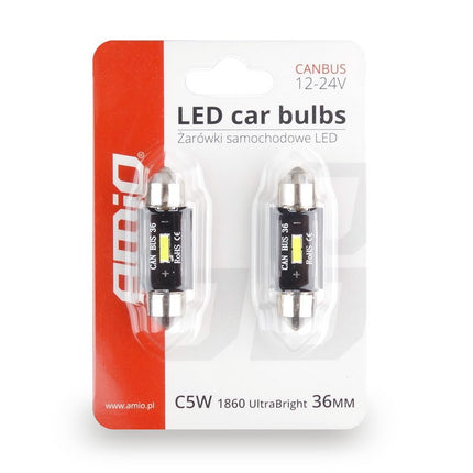 AMiO AMiO LED CANBUS 1860 1SMD UltraBright Festoen C5W C10W C3W 36mm Wit 12V/24V AMiO 2