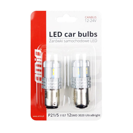 AMiO AMiO LED CANBUS 3020 22SMD UltraBright 1157 BAY15D P21/5W Wit 12V/24V AMiO 2