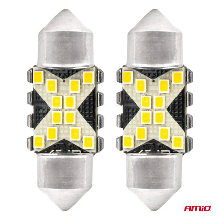 AMiO AMiO LED CANBUS lampen 12SMD Festoon C5W 2016 31mm Wit 12/24V AMiO 4