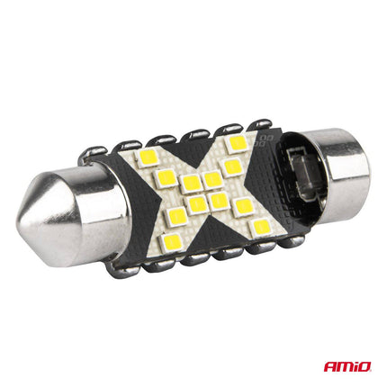 AMiO AMiO LED CANBUS lampen 12SMD Festoon C5W 2016 39mm Wit 12/24V AMiO 2