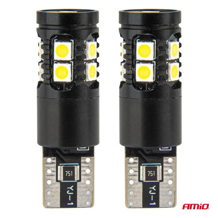 AMiO LED CANBUS - lampen T10 W5W 13SMD 3030 Wit 12V/24V - VCTparts.nl