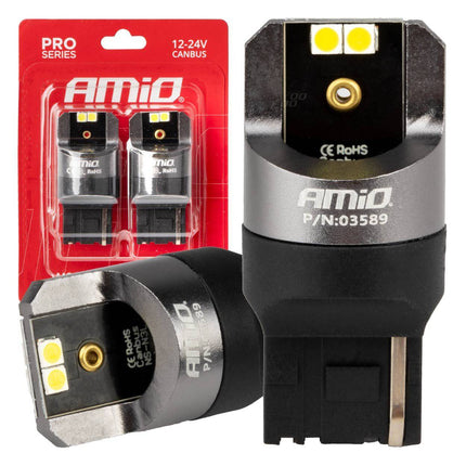 AMiO AMiO LED CANBUS PRO serie 7440 T20 W21W 4x3030 SMD Wit 12/24V AMiO 4