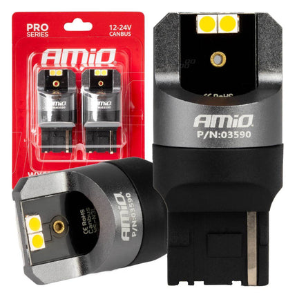 AMiO AMiO LED CANBUS PRO serie 7440 WY21W 4x3030 SMD Oranje 12/24V AMiO 1