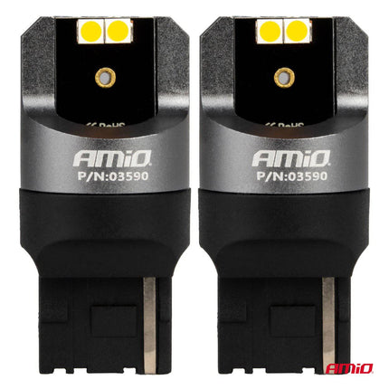 AMiO AMiO LED CANBUS PRO serie 7440 WY21W 4x3030 SMD Oranje 12/24V AMiO 4