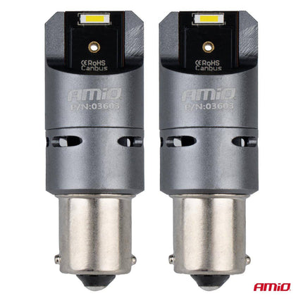 AMiO AMiO LED CANBUS PRO serie BA15S P21W 2x1860SMD Wit 12/24V FULL CANBUS met FAN AMiO 3