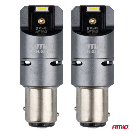 AMiO AMiO LED CANBUS PRO serie BAY15D P21/5W 2x1860SMD Wit 12/24V FULL CANBUS met VENTILATOR AMiO 3