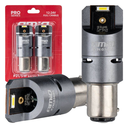 AMiO AMiO LED CANBUS PRO serie BAY15D P21/5W 2x1860SMD Wit 12/24V FULL CANBUS met VENTILATOR AMiO 1