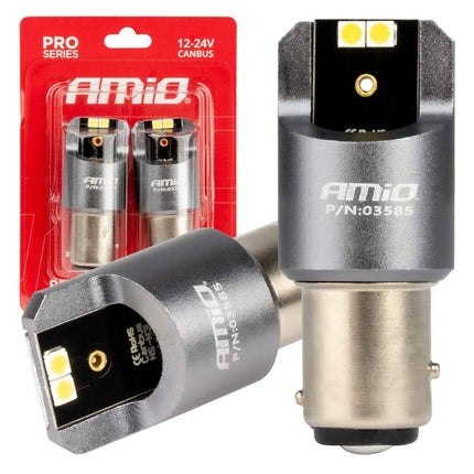 AMiO AMiO LED CANBUS PRO serie BAY15D P21/5W 4x3030 SMD Wit 12/24V AMiO 4
