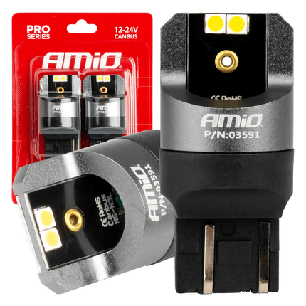AMiO AMiO LED CANBUS PRO serie T20 7443 W21/5W 4x3030 SMD Wit 12/24V AMiO 4